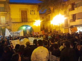 Imatge de la concentració a la plaça de l'Ajuntament. CEDIDA