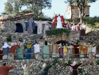 Un dels quadres de la Passió de Sant Climent, ahir, en la darrera representació d'aquesta temporada JOAN SABATER
