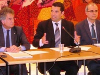 D'esquerra a dreta, Juan Ignacio Soto, Xavier Amor i Josep Abella. AJ. PINEDA DE MAR