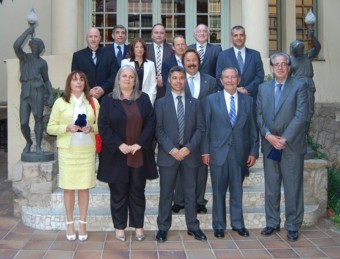 Els expresidents distingits, amb els representats institucionals i de la UFEC UFEC