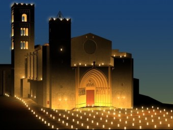 El projecte d'il·luminació de la Basílica de Castelló d'Empúries és un dels cinc finalistes del concurs de Ceres Roura. Una foto virtual. ARXIU