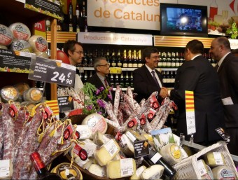 Imatge de l'acte de presentació de la campanya per promocionar els productes catalans a Carrefour. CARREFOUR
