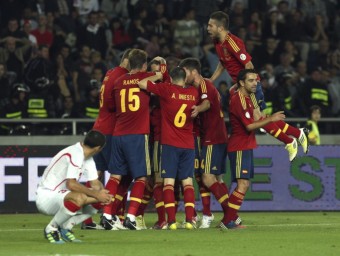 La pinya de la selecció espanyola i la decepció d'un de Geòrgia EFE