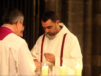López durant la cerimònia a la Catedral de Girona en què va ser ordenat diaca permanent, el passat 17 de juny JOAN SABATER