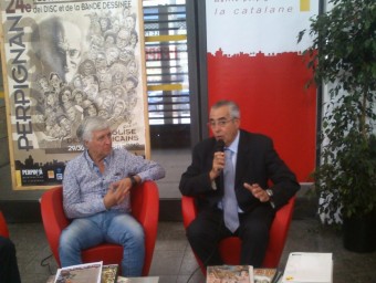 Moment de la presentació amb e l director del FID, Jean Casagran amb el batlle Jean-Marc Pujol.