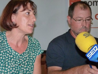 Josep Fornés i Maria Rosa Costa en conferència de premsa. EL PUNT AVUI