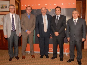 Eudald Casadesús, José Luis Gallego, Lluís Medir, Jordi Nicolau i Francesc Jiménez després dels premis. AECORK