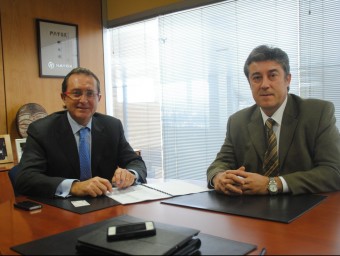 El conseller delegat de Nayox, Josep Maria Perera, i a la dreta, el director general del grup, Javier Calvete.  J. TORT
