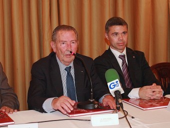 David Moner, segon per l'esquerra, en la roda de premsa d'ahir a Girona MANEL LLADÓ