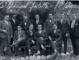 La cobla-orquestra en una foto de la dècada de 1930. COL·LECCIÓ RICARD AIGUAVIVA