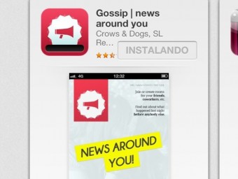 Captura de pantalla de l'aplicació Gossip en un iPhone EL PUNT AVUI