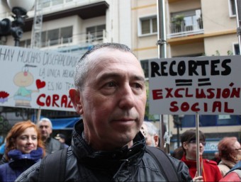 Joan Baldoví a la manifestació a favor de la Dependència. B. VIDAL