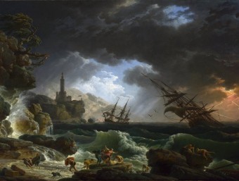 ‘Naufragi en un mar tempestuós', una pintura de 1773 de Claude Joseph Vernet, especialista a representar catàstrofes navals, avui a la National Gallery de Londres THE NATIONAL GALLERY