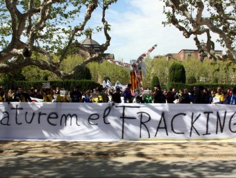 Concentració de la Plataforma “Aturem el fracking”.