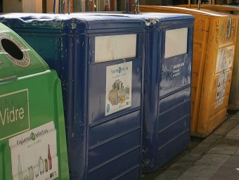 Una imatge de contenidors de reciclatge a Figueres. MANEL LLADÓ