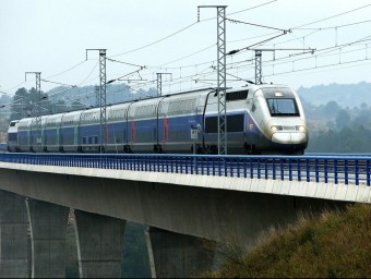 Tren d'alta velocitat (TGV) francès al tram entre Perpinyà i Figueres JOAN SABATER