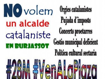 Cartell de la concentració convocada a Burjassot. ACN