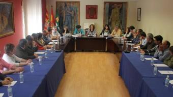 Regidors i alcaldes de la Franja es van reunir ahir al migdia, igual que van fer fa prop de trenta anys, a la sala de plens de l'Ajuntament de Mequinensa. D.M