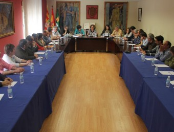 Regidors i alcaldes de la Franja es van reunir ahir al migdia, igual que van fer fa prop de trenta anys, a la sala de plens de l'Ajuntament de Mequinensa. D.M