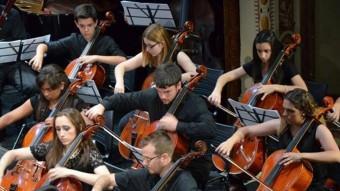 Corda de violoncels de l'Orquestra Simfònica de la Ribera. EL PUNT AVUI