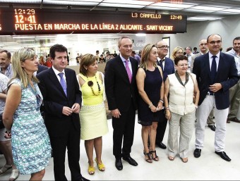Foto oficial de l'acte d'inauguració de la línia 2 del TRAM d'Alacant. B. VIDAL
