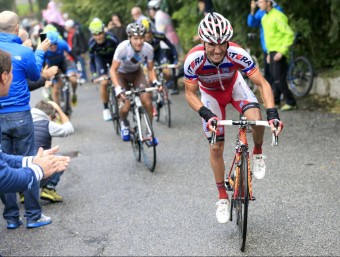 Joaquim Rodríguez llança l'atac que li va valer per repetir la victòria al Giro de la Llombardia LUCA BETTINI / AFP