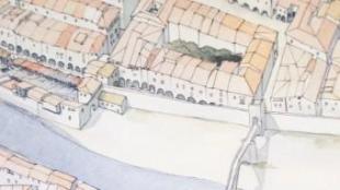 Un dibuix de l'antic convent medieval de Sant Francesc AJUNTAMENT GIRONA