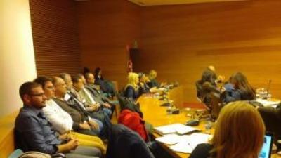 Representants municipals de la comarca presents en la Comissió de Sanitat. EL PUNT AVUI