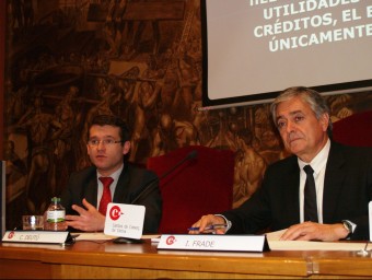 Deutú i Frade, en la conferència sobre insolvències a la Cambra de Comerç de Girona.  PLURAL COMUNICACIÓ