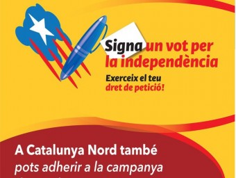 Cartell de la recollida de signatures a la Catalunya Nord