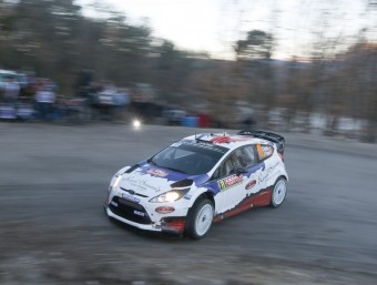 Bryan Bouffier, sorprenent líder del ral·li de Montecarlo al volant d'un Ford Fiesta RS WRC privat M-SPORT