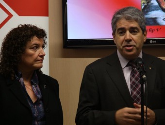 El conseller de la Presidència, Francesc Homs, i l'alcaldessa de Sentmenat, Núria Colomé ACN