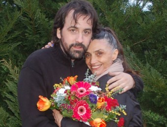 Isaki Lacuesta i Ángela Molina celebrant el final del rodatge X.C