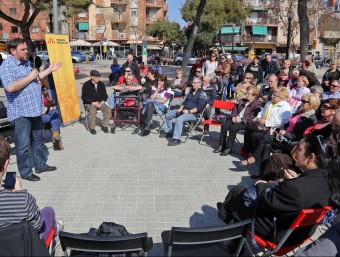 Junqueras va estrenar-se ahir a Barcelona en el debat de carrer J. RAMOS