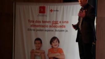 El coordinador de Creu Roja, Enric Morist, a la presentació de l'Aliança per a l'alimentació infantil JUANMA RAMOS