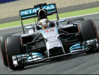 Lewis Hamilton aquest diumenge al Circuit de Montmeló EFE