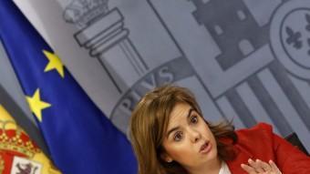 La vicepresidenta del govern espanyol, Soraya Sáenz de Santamaría, aquest divendres a La Moncloa EFE