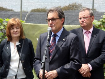 Artur Mas tancant el torn de parlaments en uns visita al Viver de Bell-lloc ACN