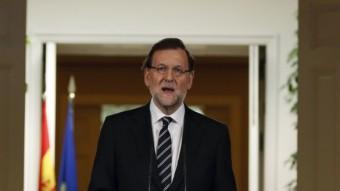 El president espanyol, Mariano Rajoy, durant la declaracions institucional REUTERS