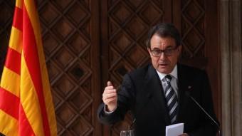 El president de la Generalitat, Artur Mas, durant la seva compareixença ACN