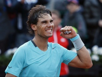 Rafa Nadal celebra eufòric el triomf contra David Ferrer PATRICK KOVARIK/AFP