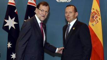 Mariano Rajoy amb el president d'Austràlia, Tony Abbot, a la cimera del G-20 REUTERS