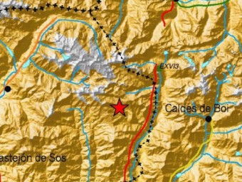 Imatge de l'epicentre, a Montanuy, detectat per Institut Geològic Nacional ACN