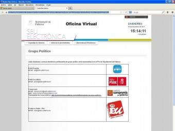 Pantalla de l'Oficina Virtual de l'Ajuntament de Paterna. EL PUNT AVUI