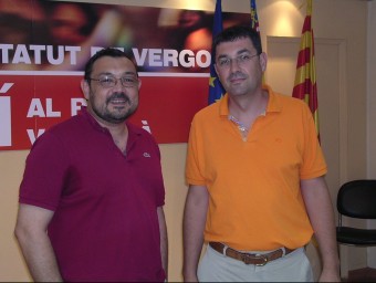 El president d'Esquerra, Agustí Cerdà i el secretari del Bloc, Enric Morera. J. CUÉLLAR