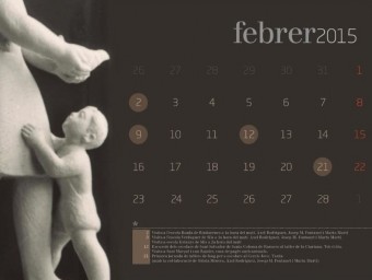 Una imatge del calendari editat en motiu de l'any Martí-Sabé, amb una de les seves escultures. La imatge correspon als actes que es faran aquest mes a Santa Coloma i als voltants LA SELVA COMUNICA