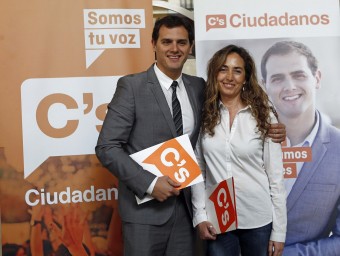 Albert Rivera amb la líder de C's al País Valencià, Carolina Punset. JOSÉ CUÉLLAR