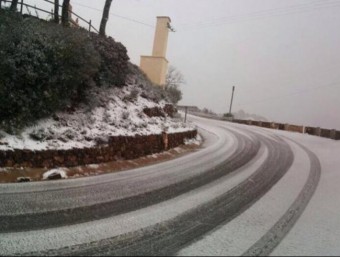 El Desert de les Palmes, a la Plana Anta, cobert de neu TWITTER @DGOBIERNOCV