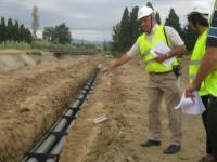 Obres de la interconnexió elèctrica en una imatge d'arxiu del 2012, al Rosselló E. C