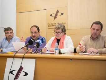 D'esquerra a dreta, Anglada, Garriga, Saladich i Reixach, ahir a Girona G. SÁNCHEZ / ICONNA